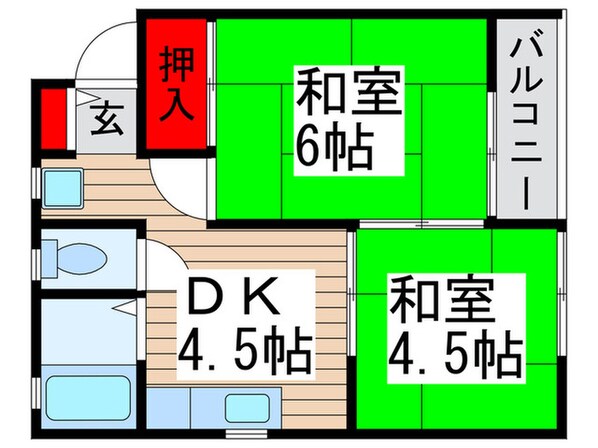 グリ－ンコ－ポ宇佐見の物件間取画像